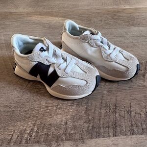 Toddler New Balance 327 Cream and Black Sneakers